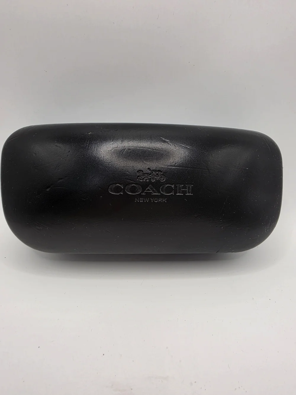 Coach Black Clamshell Dome Embossed Eyeglass Sunglasses Case